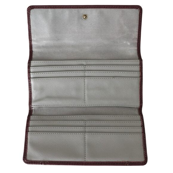 Women's Maroon/Burgondy Leather Fossil Wallet - 7.5L x 3.5W x 1D - Picture 4 of 5